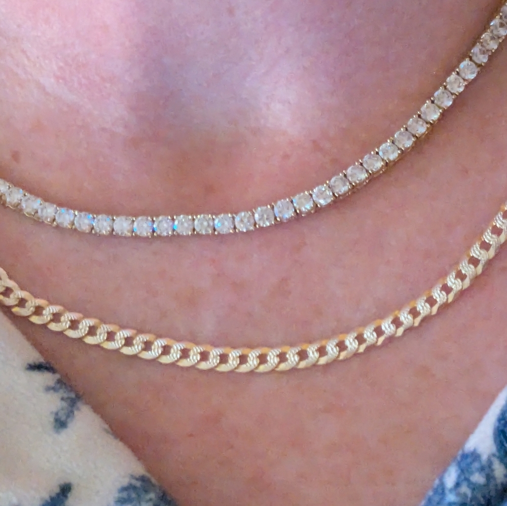 14k Yellow Gold Vermeil Over Sterling Silver Cuban Chain Necklace Unisex 20" - Picture 6 of 13